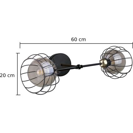 Luminaire SOLO BLACK 2xE27/60W/230V noir/doré