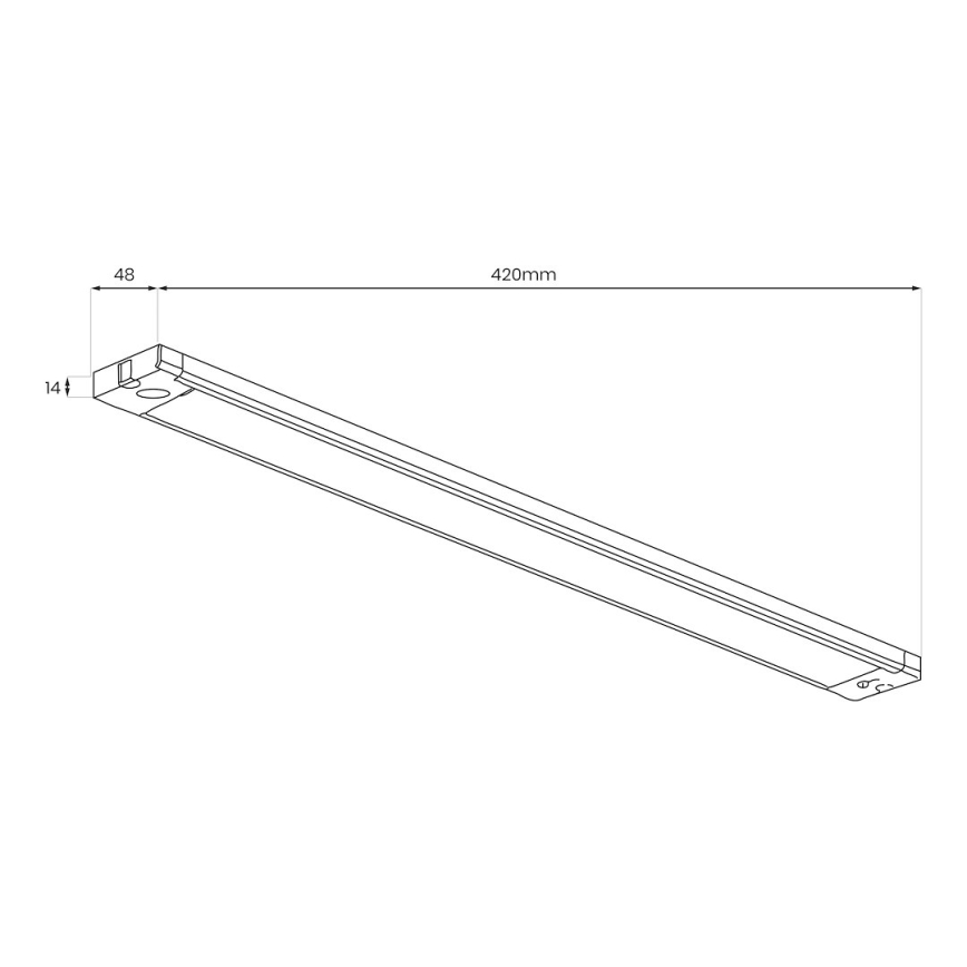 Luminaire LED sous-meuble LED/12W/230V 2700/3000/4000/5000/5700K 42 cm noir