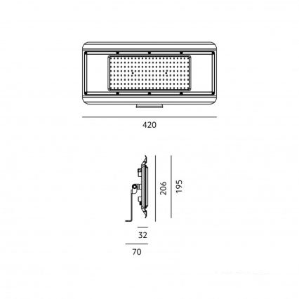 Luminaire technique LED 4-en-1 MULTILUXO LED/200W/230V 4000K IP65 42 cm