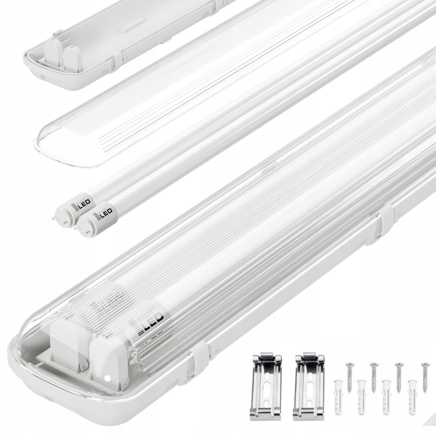 Luminaire technique LED pour tubes T8 2xG13/20W/230V 6500K 120 cm IP65 blanc