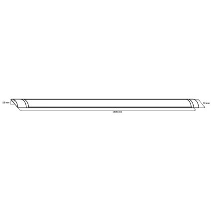 Luminaire tubulaire LED/50W/230V 4000K 150 cm noir