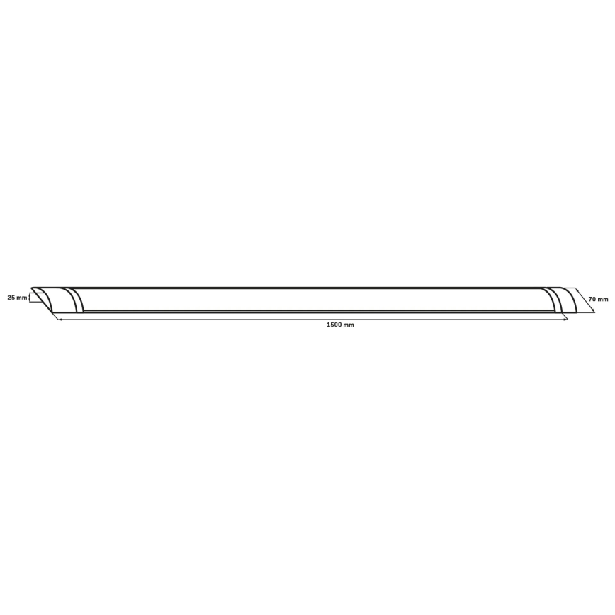 Luminaire tubulaire LED/50W/230V 4000K 150 cm noir