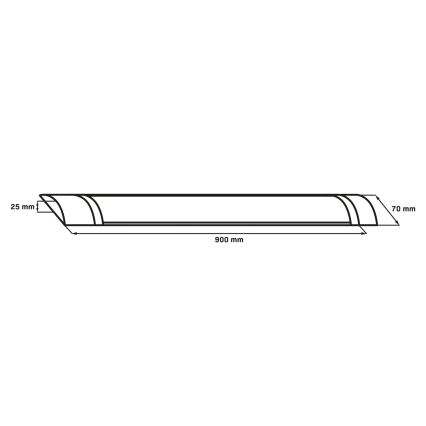 Luminaire tubulaire LED LED/30W/230V 4000K 90 cm noir
