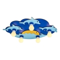 Luminaires de plafond pour enfants LUCCA 5xE27/24W/230V bleu