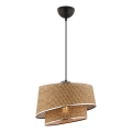 Lustr na lanku BARETTE 1xE27/60W/230V hnědá/lesklý chrom