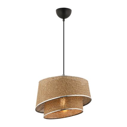 Lustr na lanku BARETTE 1xE27/60W/230V hnědá/lesklý chrom