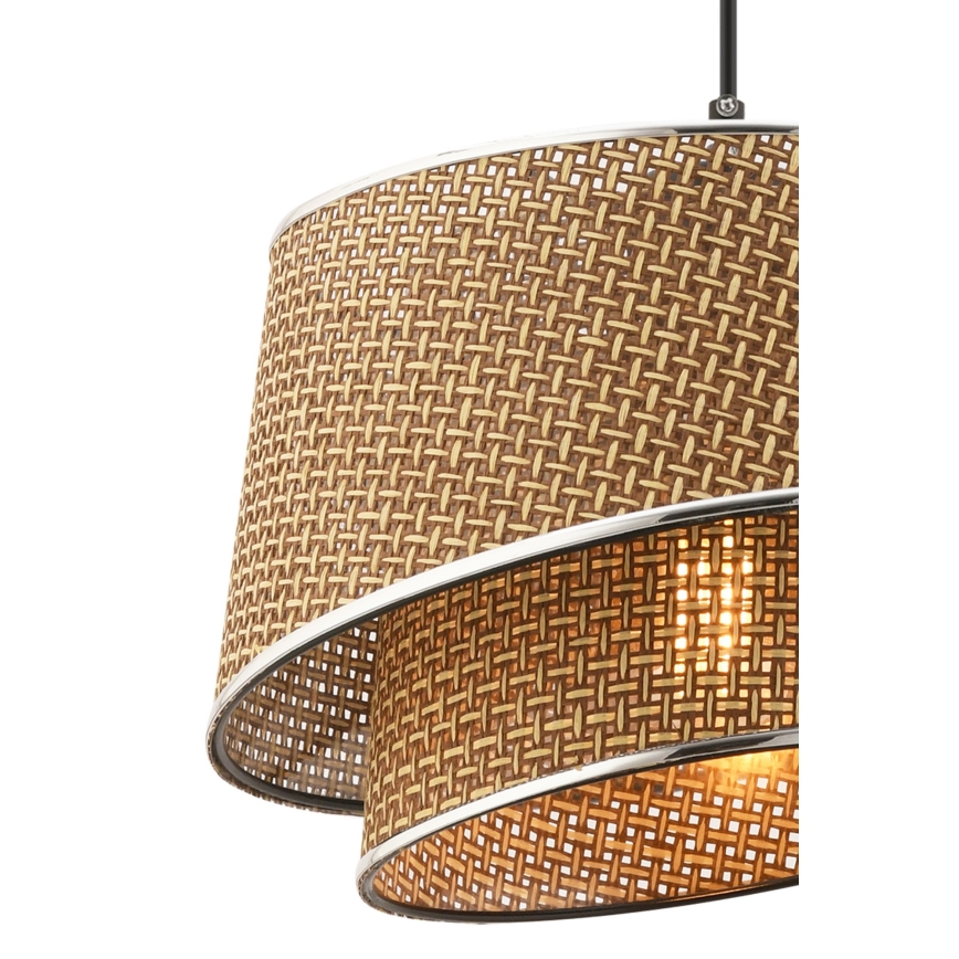 Lustr na lanku BARETTE 1xE27/60W/230V hnědá/lesklý chrom