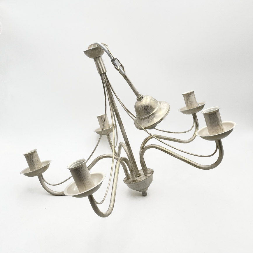 Lustre à chaîne ANTON 5xE14/60W/230V, patine blanche