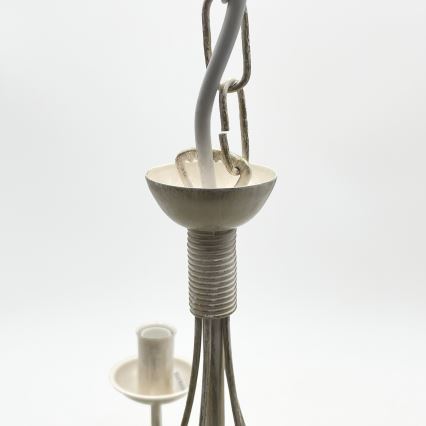 Lustre à chaîne ANTON 5xE14/60W/230V, patine blanche