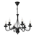 Lustre à chaîne ANTON 6xE14/60W/230V noir