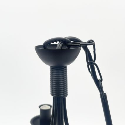 Lustre à chaîne ANTON 6xE14/60W/230V noir