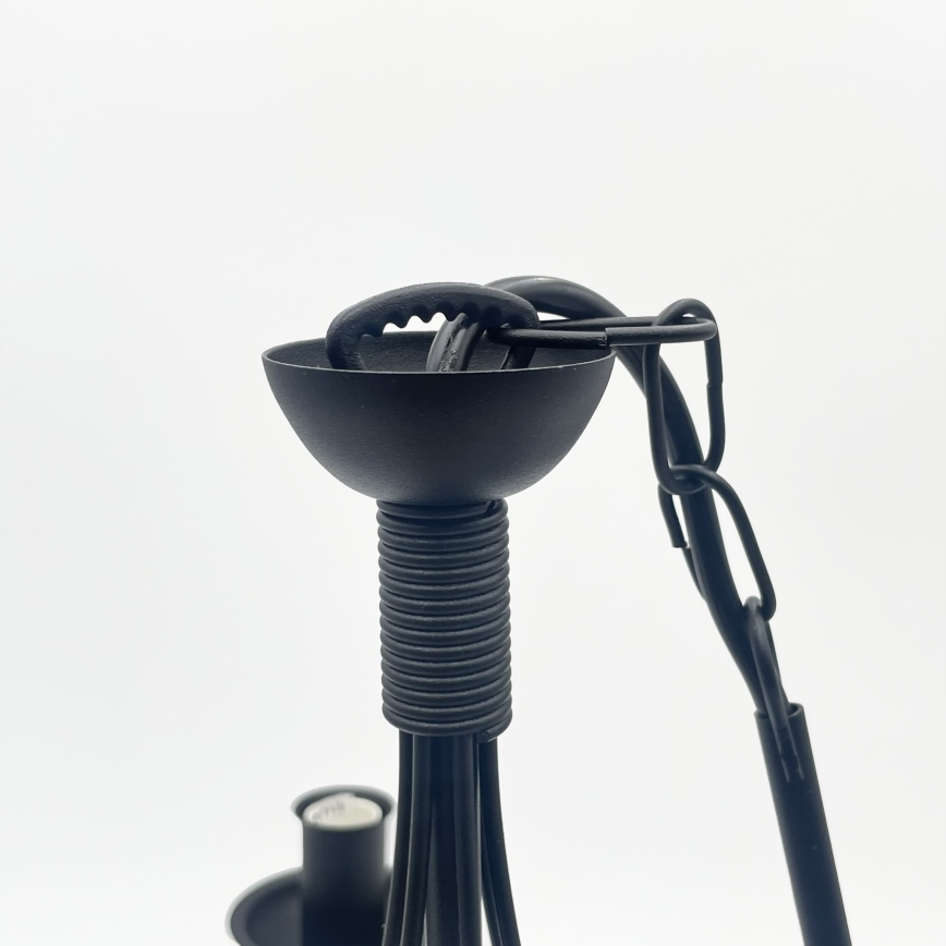 Lustre à chaîne ANTON 6xE14/60W/230V noir
