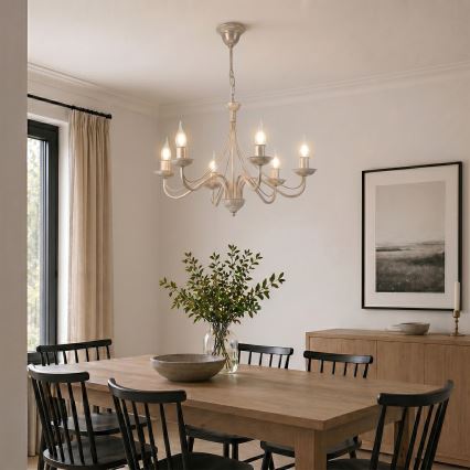 Lustre à chaîne ANTON 6xE14/60W/230V patine blanche