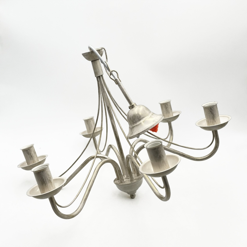 Lustre à chaîne ANTON 6xE14/60W/230V patine blanche