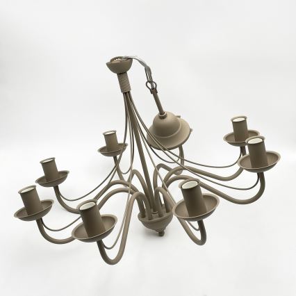 Lustre à chaîne ANTON 8xE14/60W/230V beige