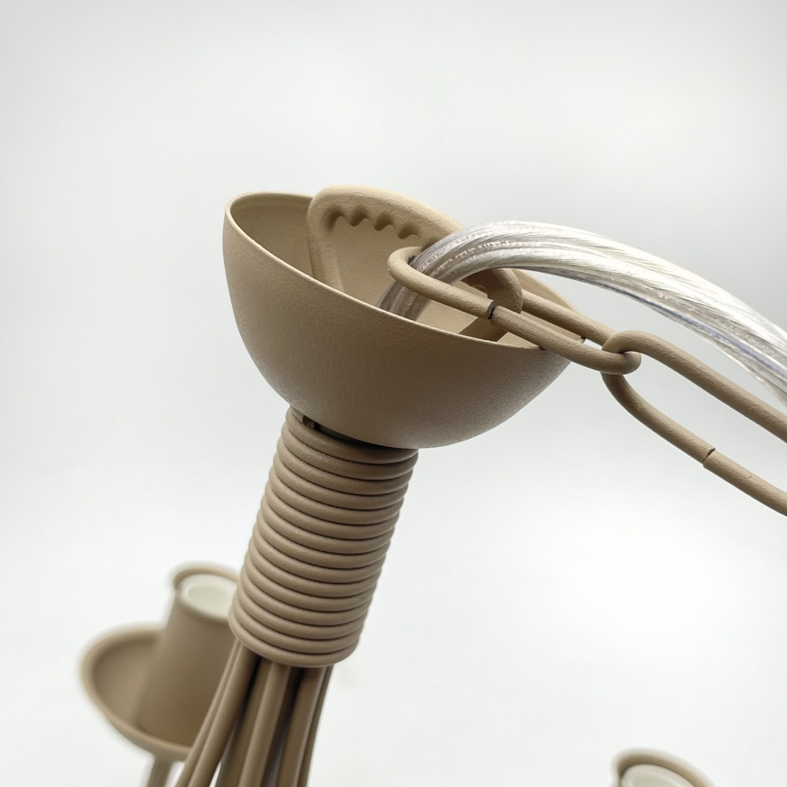 Lustre à chaîne ANTON 8xE14/60W/230V beige