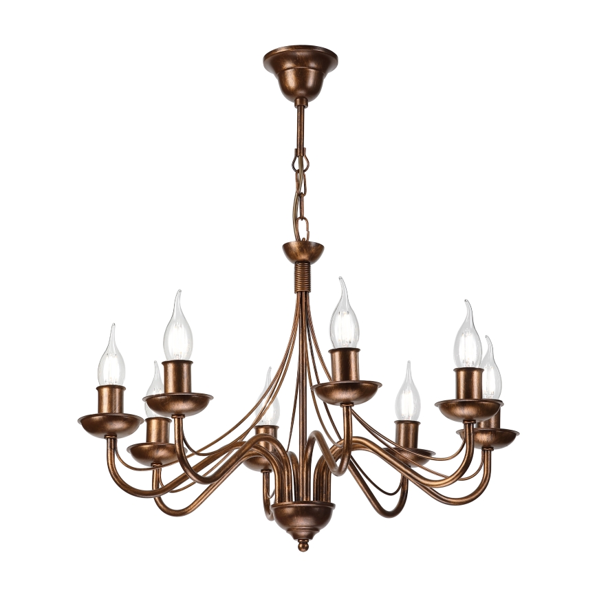 Lustre à chaîne ANTON 8xE14/60W/230V bronze