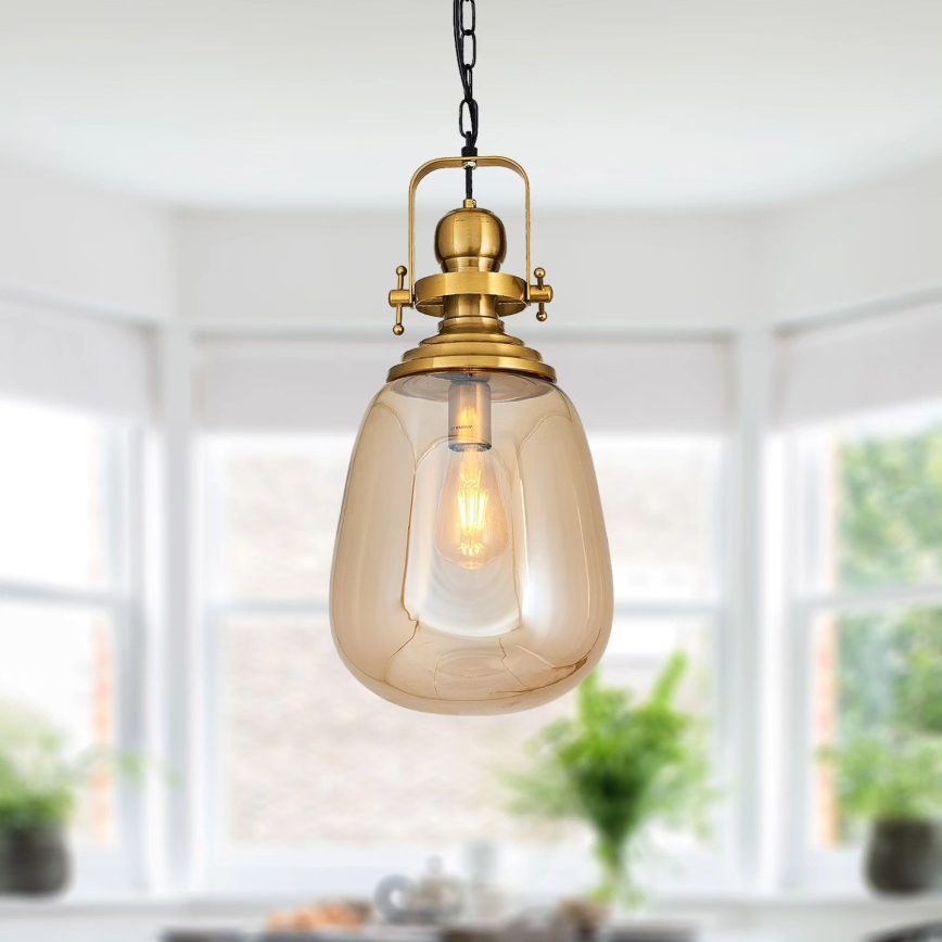 Lustre à chaîne BOTTLE 1xE27/40W/230V doré