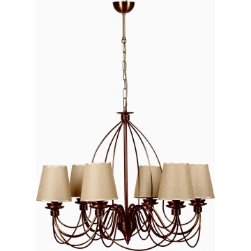 Lustre à chaîne CLASSIC 6xE14/40W/230V bronze/beige