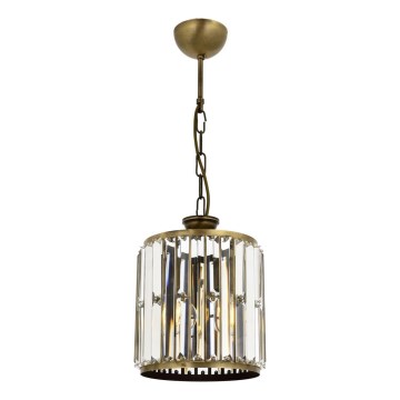 Lustre à chaîne CRYSTALLINE 1xE27/6W/230V en bronze