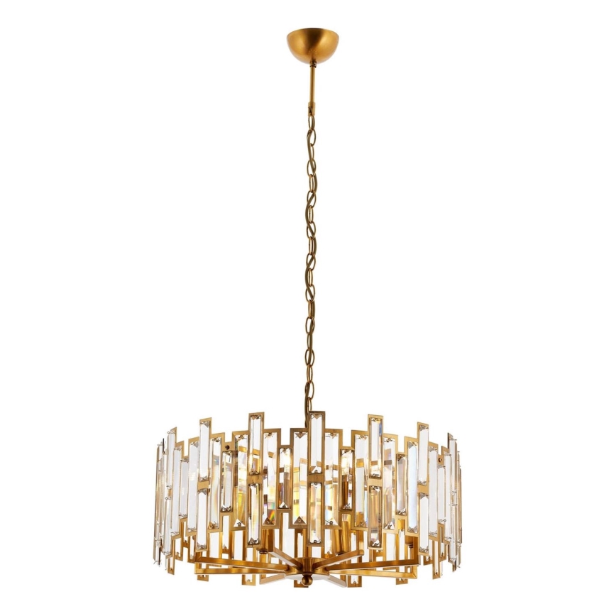 Lustre à chaîne CRYSTALLINE 6xE14/40W/230V cuivré