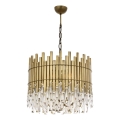 Lustre à chaîne CRYSTALLINE 6xE27/40W/230V Ø 40 cm en laiton
