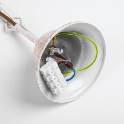 Lustre à chaîne MALBO 8xE14/10W/230V blanc/doré/patiné