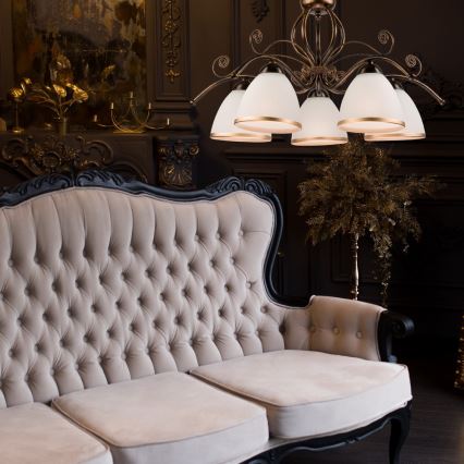 Lustre à chaîne RETRO II 5xE27/60W/230V, patine noire