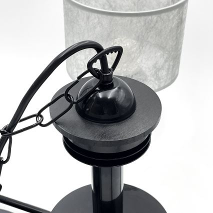 Lustre à chaîne ROSA 5xE27/60W/230V noir/gris