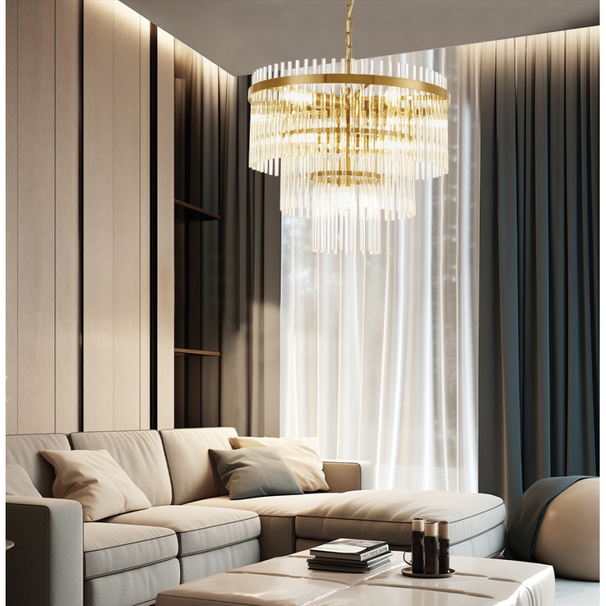 Lustre à chaîne SABRINA 7xE14/40W/230V doré