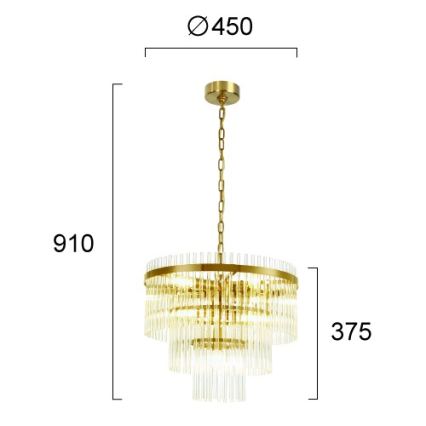 Lustre à chaîne SABRINA 7xE14/40W/230V doré