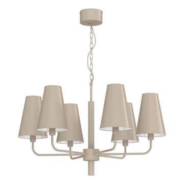 Lustre à chaîne TORTOLA 6xE14/15W/230V beige