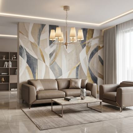 Lustre à chaîne TORTOLA 6xE14/15W/230V beige
