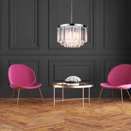 Lustre à chaîne VETRO 5xE14/60W/230V chrome brillant