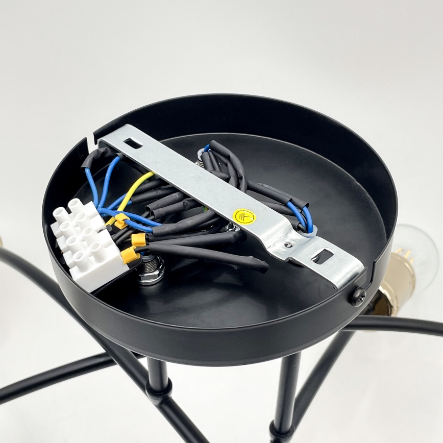 Lustre à montage en saillie ANYA 6xE27/15W/230V noir/doré