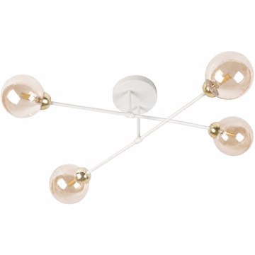 Lustre à montage en surface OBSIDIAN 4xG9/10W/230V crème/doré/beige fumé