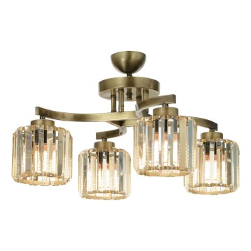 Lustre affleurant CRYSTALLINE 4xE27/40W/230V, finition bronze