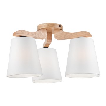 Lustre ANDREA 3×E27/60W/230V chêne/blanc