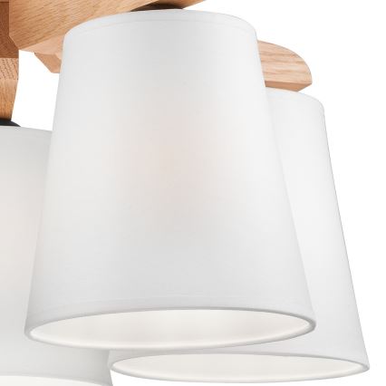 Lustre ANDREA 5×E27/60W/230V chêne/blanc