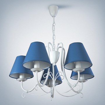 Lustre avec chaîne LILLIAN 5xE14/40W/230V bleu foncé