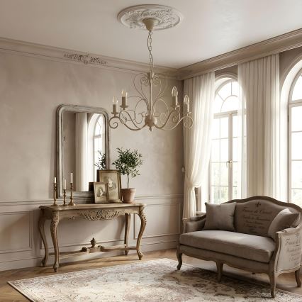 Lustre avec chaîne MAURO 5xE14/15W/230V beige
