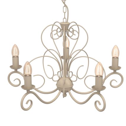 Lustre avec chaîne MAURO 5xE14/15W/230V beige