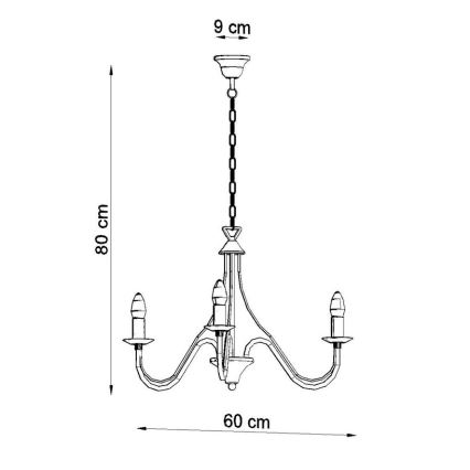 Lustre avec chaîne MINERWA 3 3xE14/40W/230V blanc