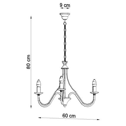 Lustre avec chaîne MINERWA 3 3xE14/40W/230V noir