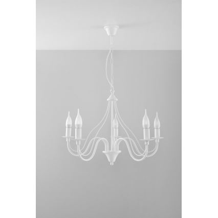 Lustre avec chaîne MINERWA 5 5xE14/40W/230V blanc