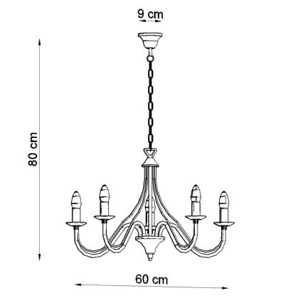 Lustre avec chaîne MINERWA 5 5xE14/40W/230V blanc