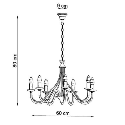 Lustre avec chaîne MINERWA 7 7xE14/40W/230V blanc