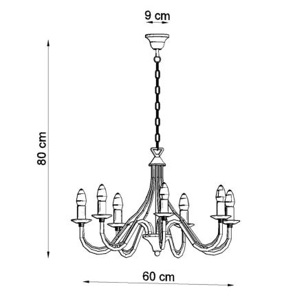 Lustre avec chaîne MINERWA 7 7xE14/40W/230V noir