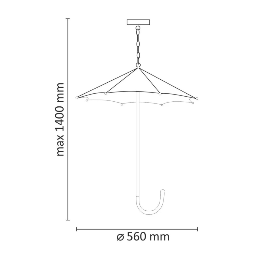 Lustre avec chaîne PARASOL 3xE27/20W/230V