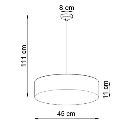 Lustre avec fil ARENA 45 3xE27/60W/230V blanc